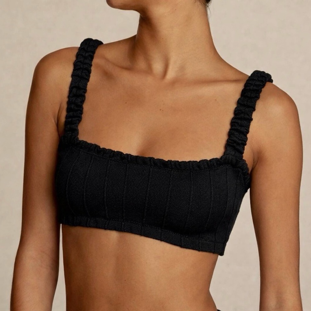 Hunza G Black Bikini Top